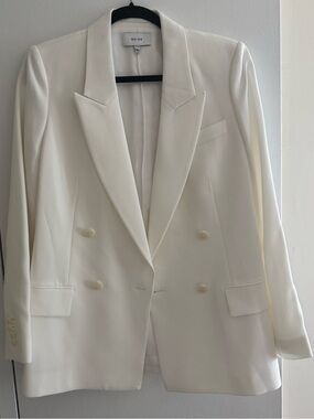 Reiss Cream Double-Breasted Blazer